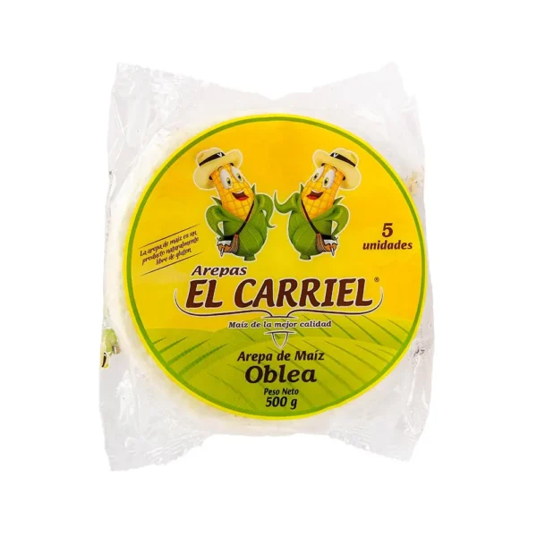 Arepa De Maiz Oblea 500 Gr 5 Unidades. El Carriel