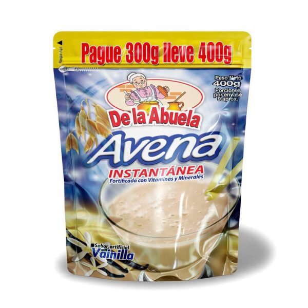 Avena Instantanea Sabor A Vainilla De La Abuela 400 Gr