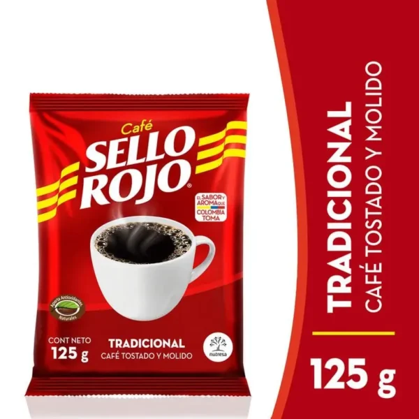 Cafe Sello Rojo Tradicional Tostado Y Molido 125 Gr