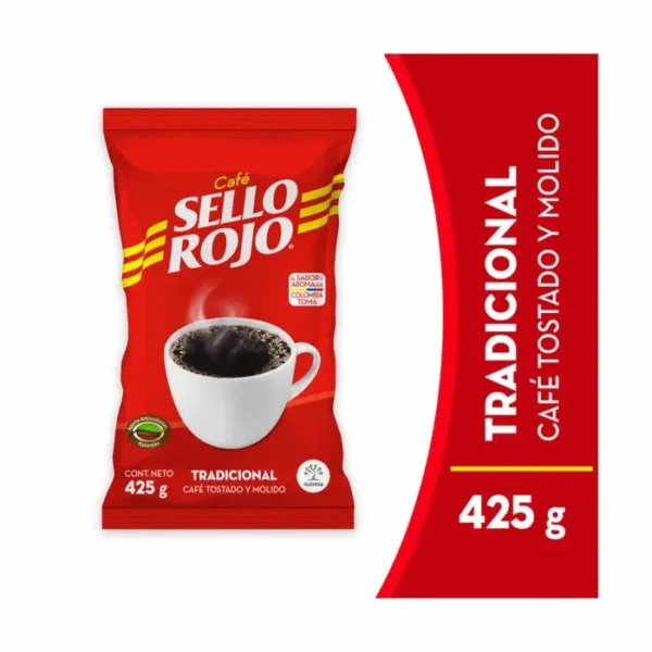 Cafe Sello Rojo Tradicional Tostado Y Molido 425 Gr