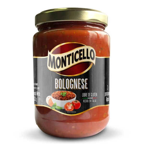 Salsa Bolognese Monticello Frasco Vidrio 420Gr