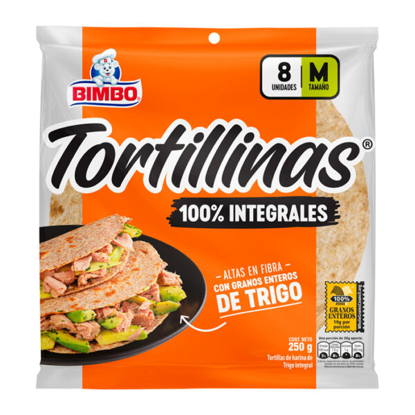 Tortillas Integrales Bimbo Rapiditas Tamaño M 8 Und 250Gr