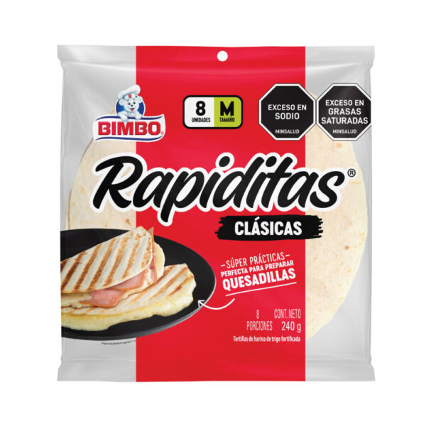 Tortillas Rapiditas Clasicas Tamaño M X8 Und Bimbo 240G