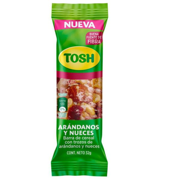 Barra De Cereal Nueces Y Arandanos Tosh 32Gr