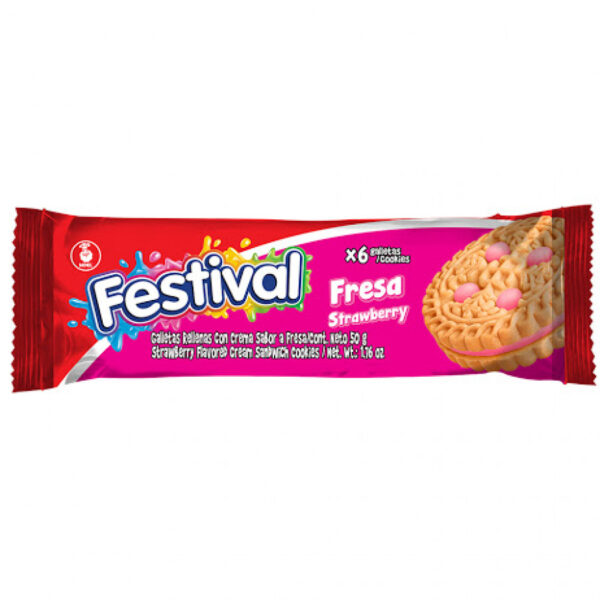 Galleta Festival De Fresa X6 Unidades 50Gr