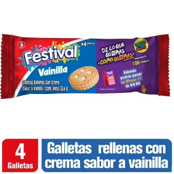 Galleta Festival De Vainilla X4 Unidades 33.6Gr