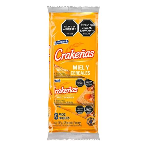 Galletas Con Avena Crakeñas Miel Y Cereales 24Gr