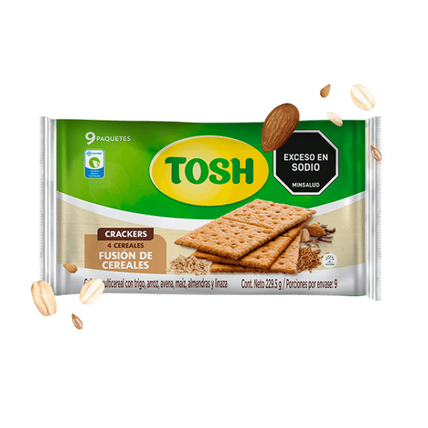 Galletas Tosh Crackers Fusion De Cereales Paquete X9 229.5G