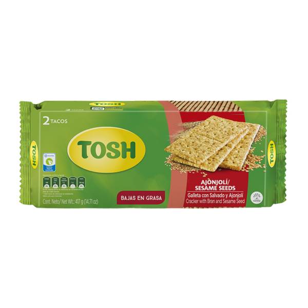 Galletas Tosh Crackers Salvado Y Ajonjoli Paquete X9 225G