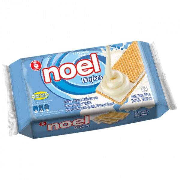 Galletas Wafers Rellenas Con Crema Sabor Vainilla Noel 24G