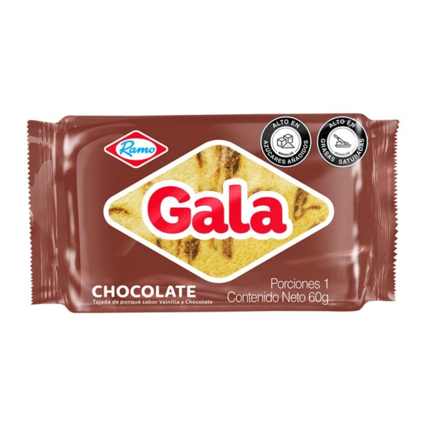 Tajada De Ponque Gala Sabor Vainilla Y Chocolate Ramo 60Gr