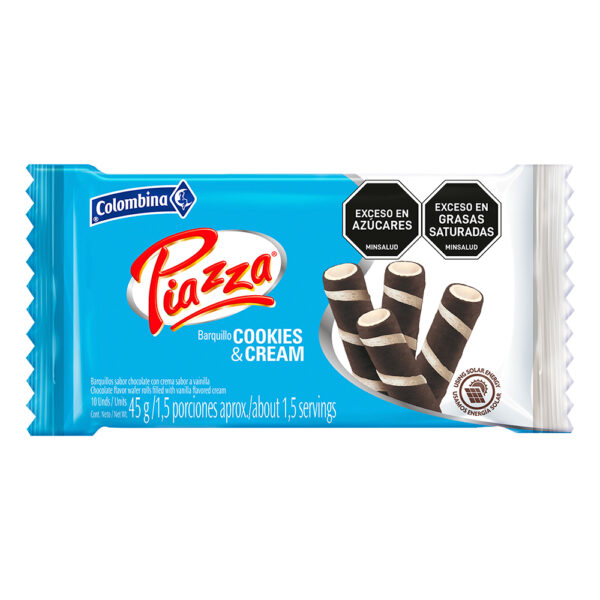 Barquillo Con Crema Sabor Cookies & Cream Piazza 45G