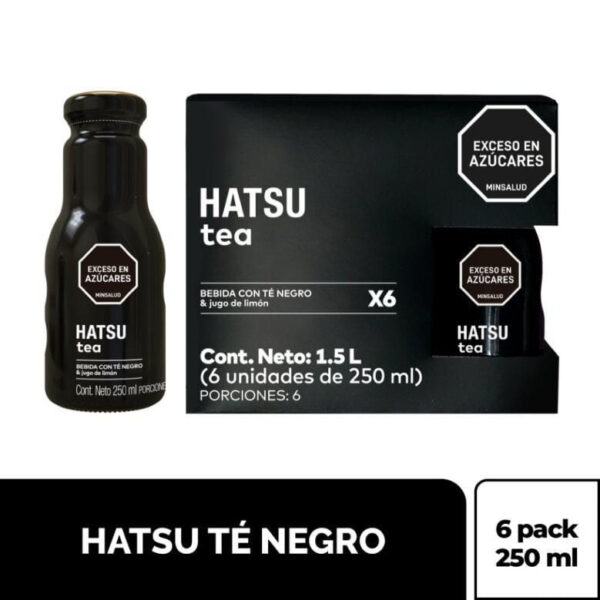 Té HATSU Negro Botella Vidrio x6und 250ml (1500 ml)