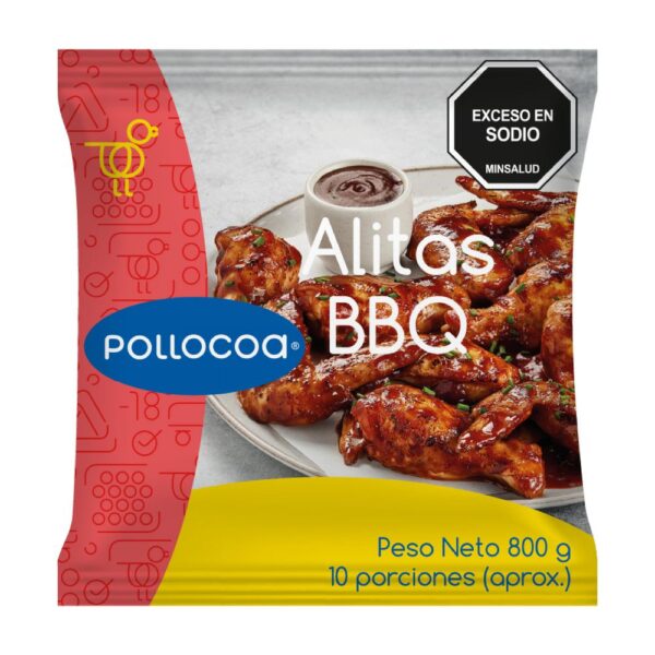 Alitas o alas de pollo POLLOCOA adobadas BBQ (800 gr)