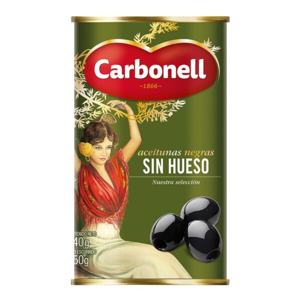 Aceitunas negras CARBONELL MARCA EXCLUSIVA Sin hueso (150 gr)