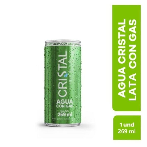 Agua CRISTAL Con Gas Lata (269 ml)