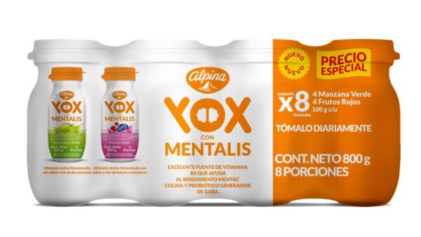 Bebida Láctea YOX Mentalis Surtido x8und 100ml (800 gr)