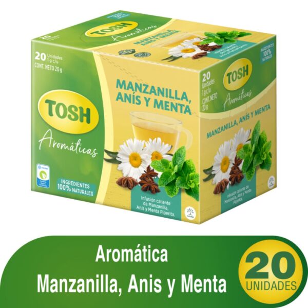 Aromática TOSH Manzanilla, anís y menta x20 und (20 gr)