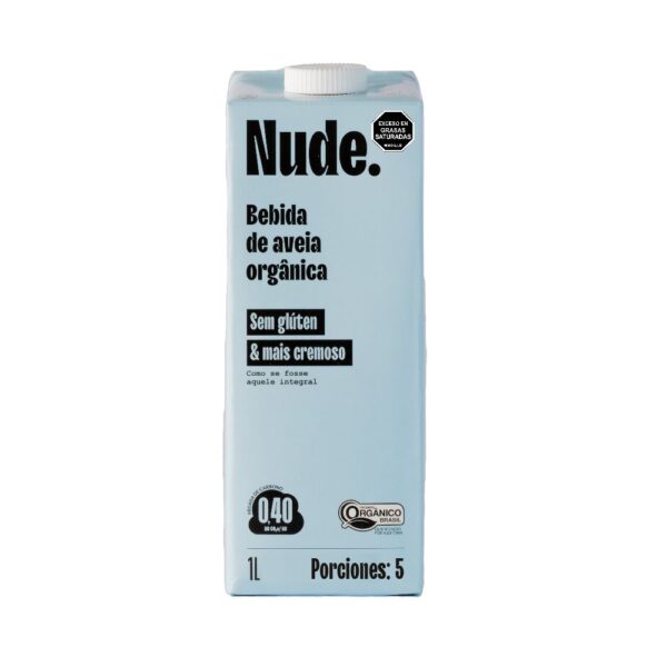 Bebida de avena NUDE CAKE orgánica integral sin gluten (1000 ml)