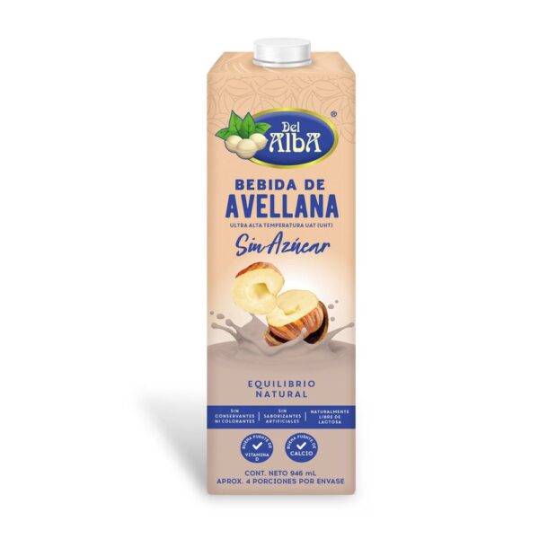 Bebida DEL ALBA AVELLANA SIN AZUCAR (946 ml)