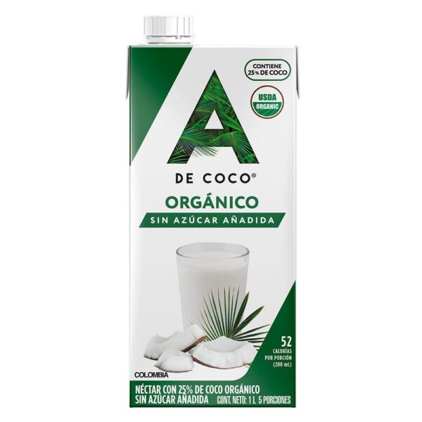 Bebida De Coco A DE COCO Organico Sin Azucar (1000 ml)