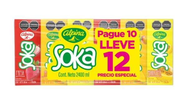 Bebida con jugo de fruta SOKA surtido caja x12und (2000 ml)