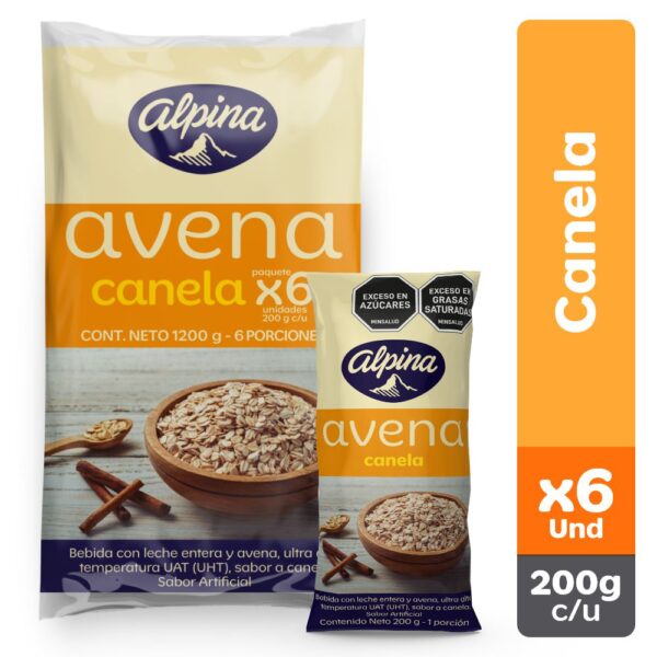 Avena ALPINA Canela Bolsa x6und 200ml (1140.684 ml)