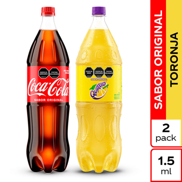 Gaseosa Coca-Cola Sabor Original 1.5L + Quatro 1.5L