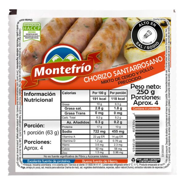 Chorizo MONTEFRIO Santarrosano (250 gr)