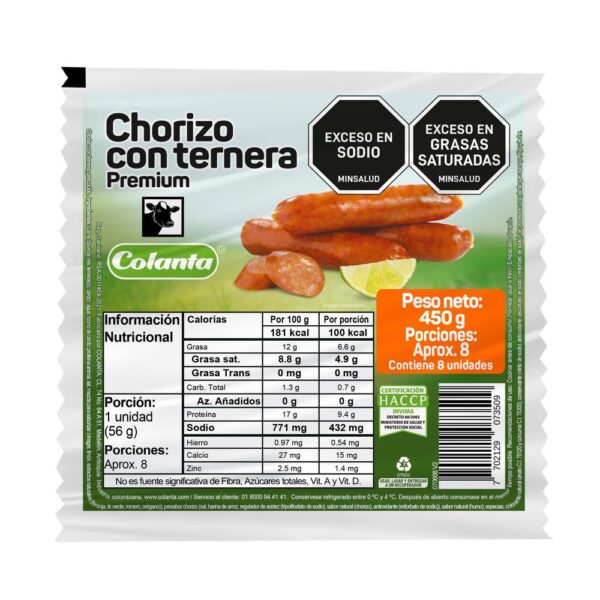 Chorizo COLANTA Ternera (450 gr)