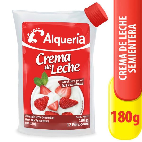 Crema de leche ALQUERIA Semientera (180 gr)