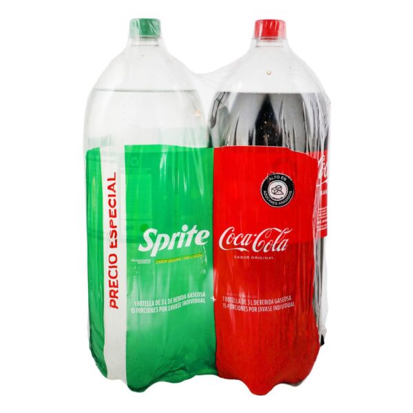 Gaseosa COCA COLA Original + Sprite x 2und 3L (6000 ml)