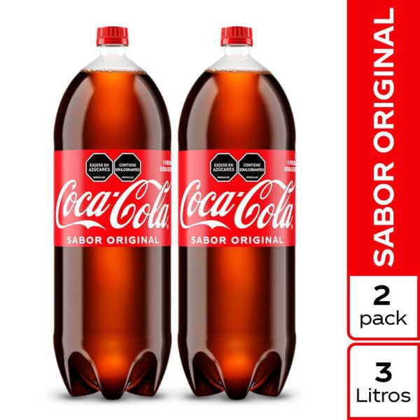 Gaseosa COCA COLA Original x 2und 3L (6000 ml)