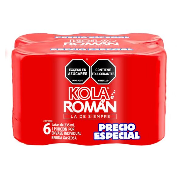 Gaseosa KOLA ROMAN Lata x 6und 235ml (1410 ml)