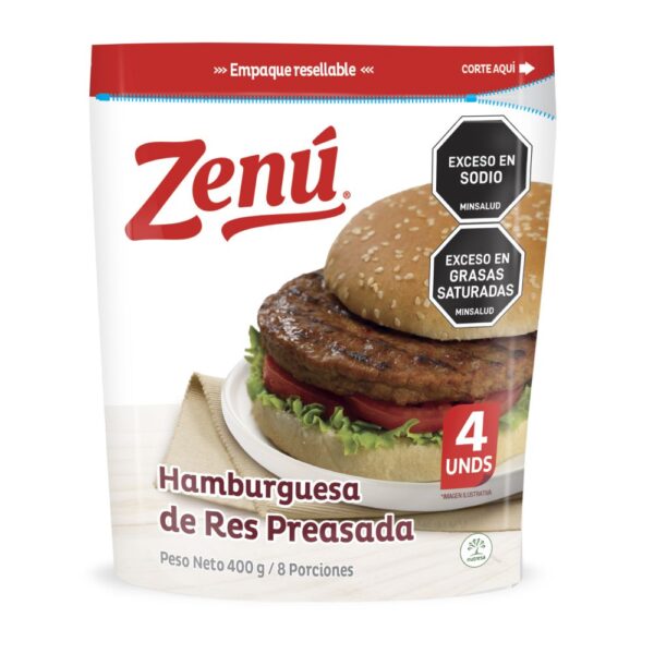 Hamburguesa Pre Asada ZENU 400 gr