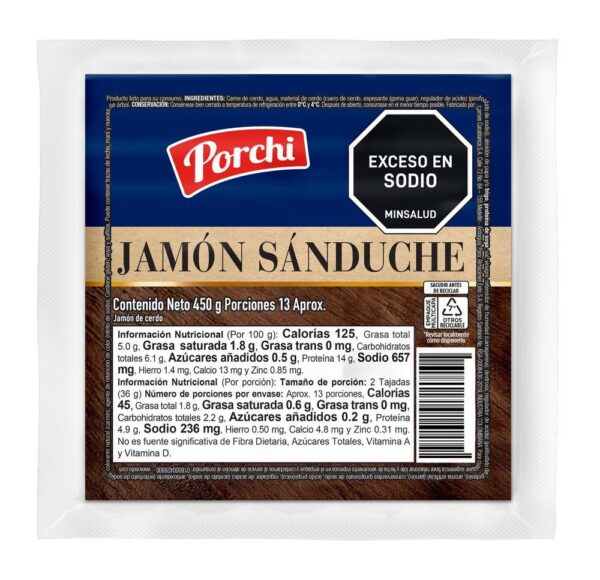 Jamón Sánduche PORCHI 450 gr