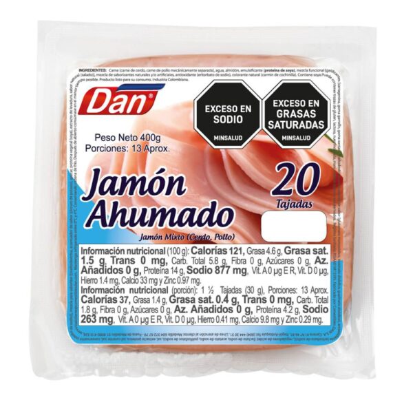 JAMON AHUMADO 96% LIBRE DE GRA DAN 400 gr