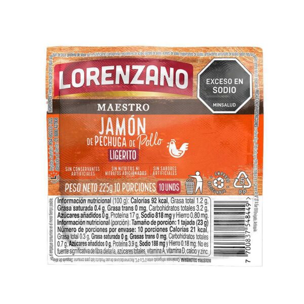 Jamon Pollo LORENZANO 225 gr