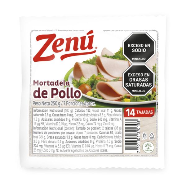 Mortadela De Pollo ZENU 250 gr