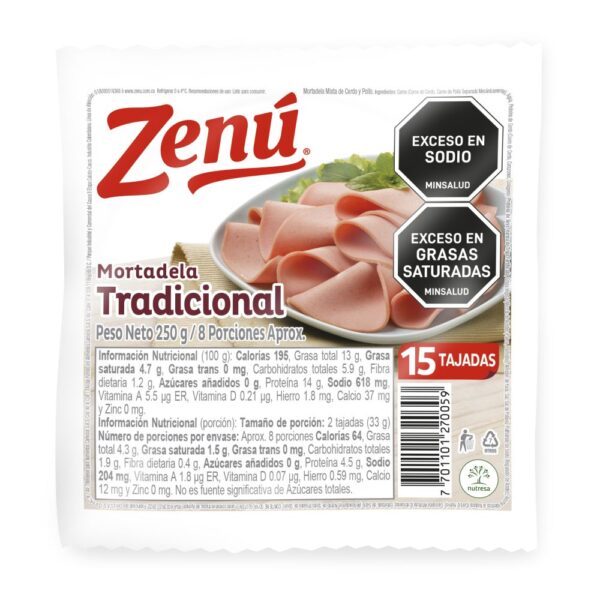 Mortadela Tradicional ZENU 250 gr