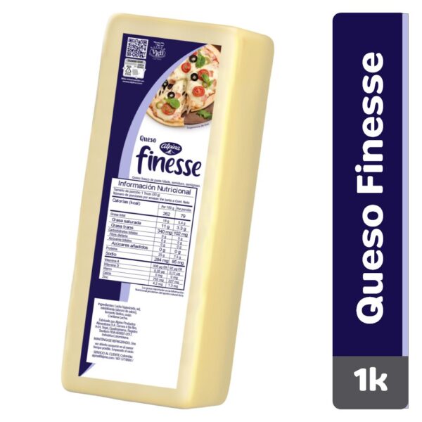 Queso Mozarella FINESSE Porcionado en tienda (1000 gr)