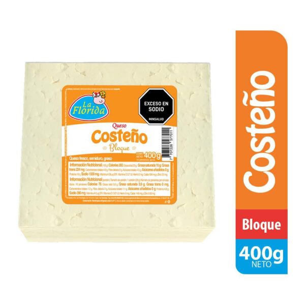 Queso LA FLORIDA Costeño Bloque (400 gr)