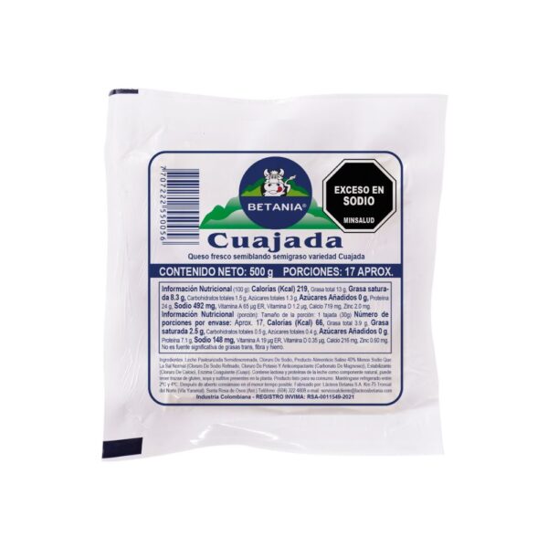 Queso BETANIA Cuajada Semiblanda (500 gr)