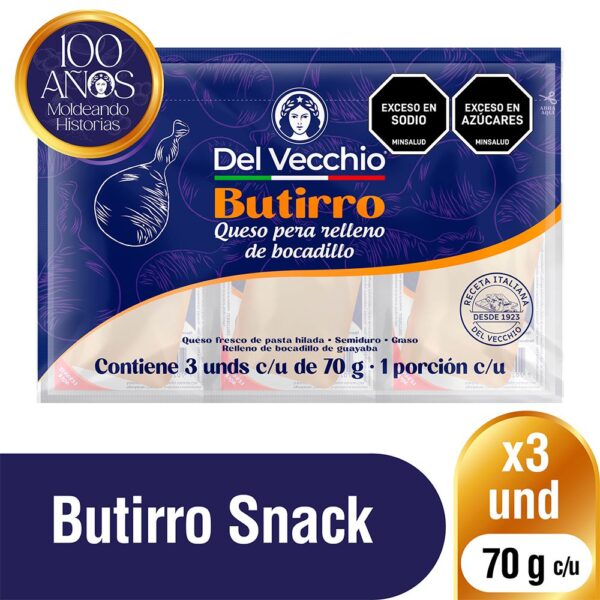 Queso DEL VECCHIO Butirro x3und (210 gr)