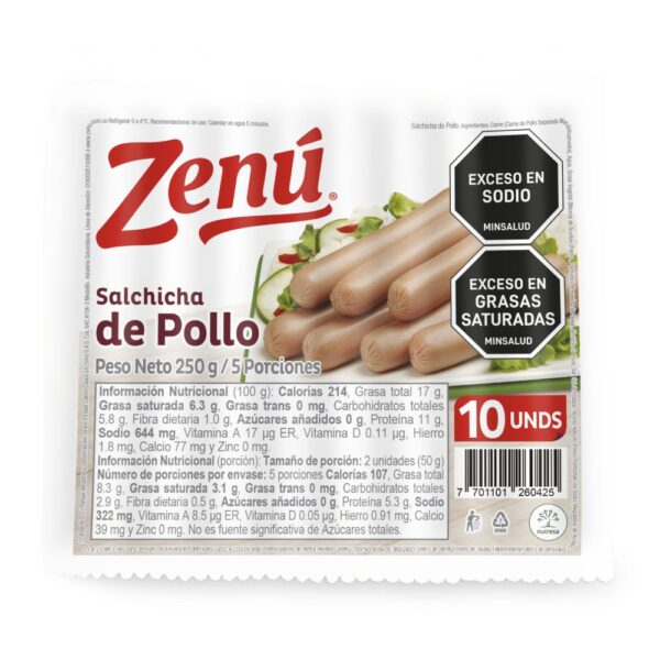 Salchicha Pollo ZENU 250 gr