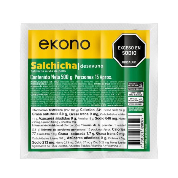 SALCHICHA DESAYUNO EKONO (500 gr)