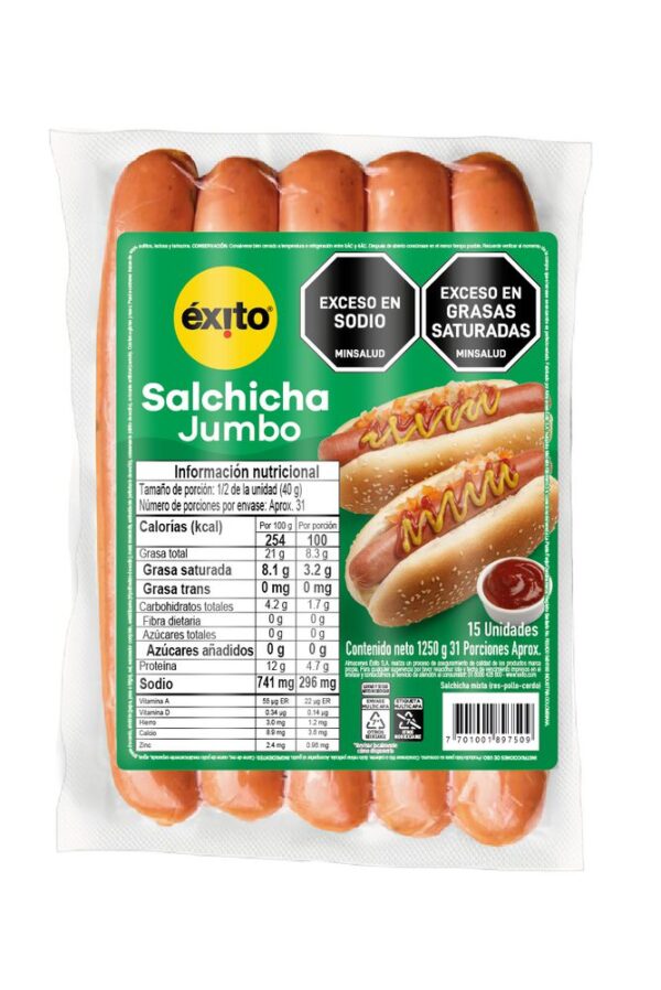 SALCHICHA JUMBO EXITO MARCA PROPIA (1250 gr)