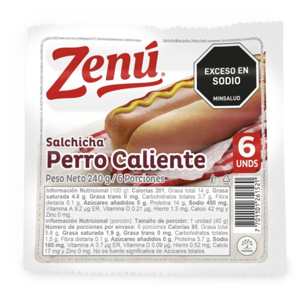 Salchicha ZENU Perro Caliente (240 gr)