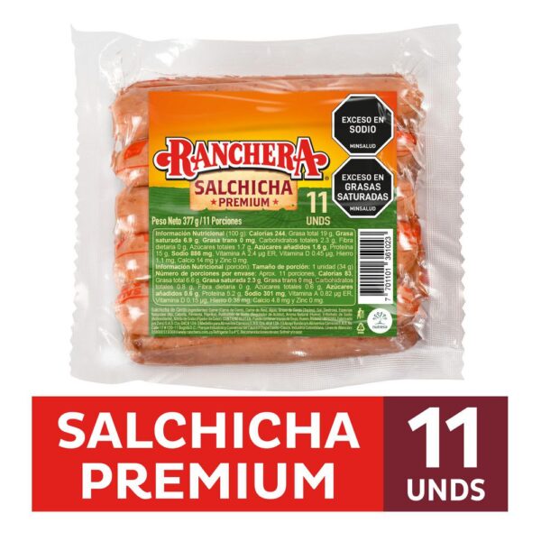 Salchicha RANCHERA Ranchera Premium 11 UND (377 gr)