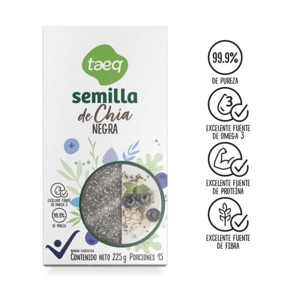 Semillas de chía TAEQ Negra 100% natural (225 gr)